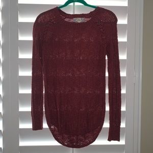 Size Small Crimson Color Knitted Sweater Top